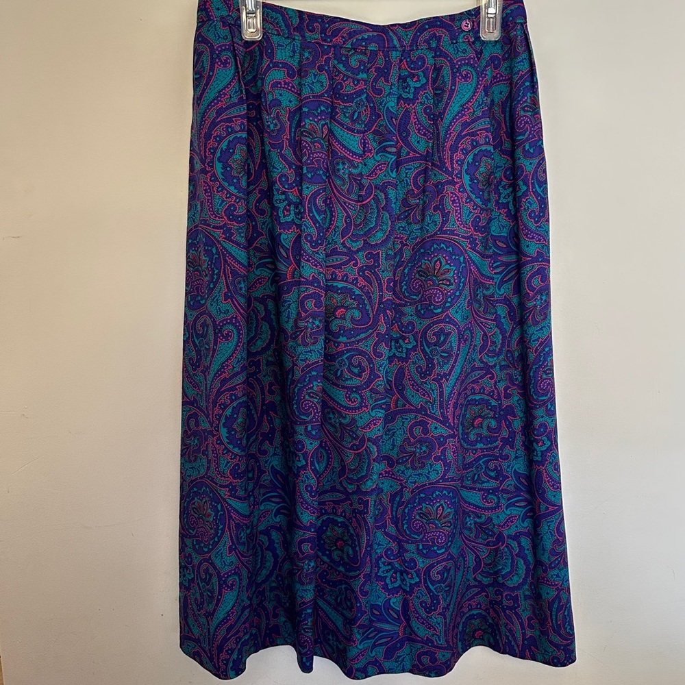 Vtg Pendleton Paisley Maxi Skirt | Made in USA | Boho Jewel Tones | Modest Retro
